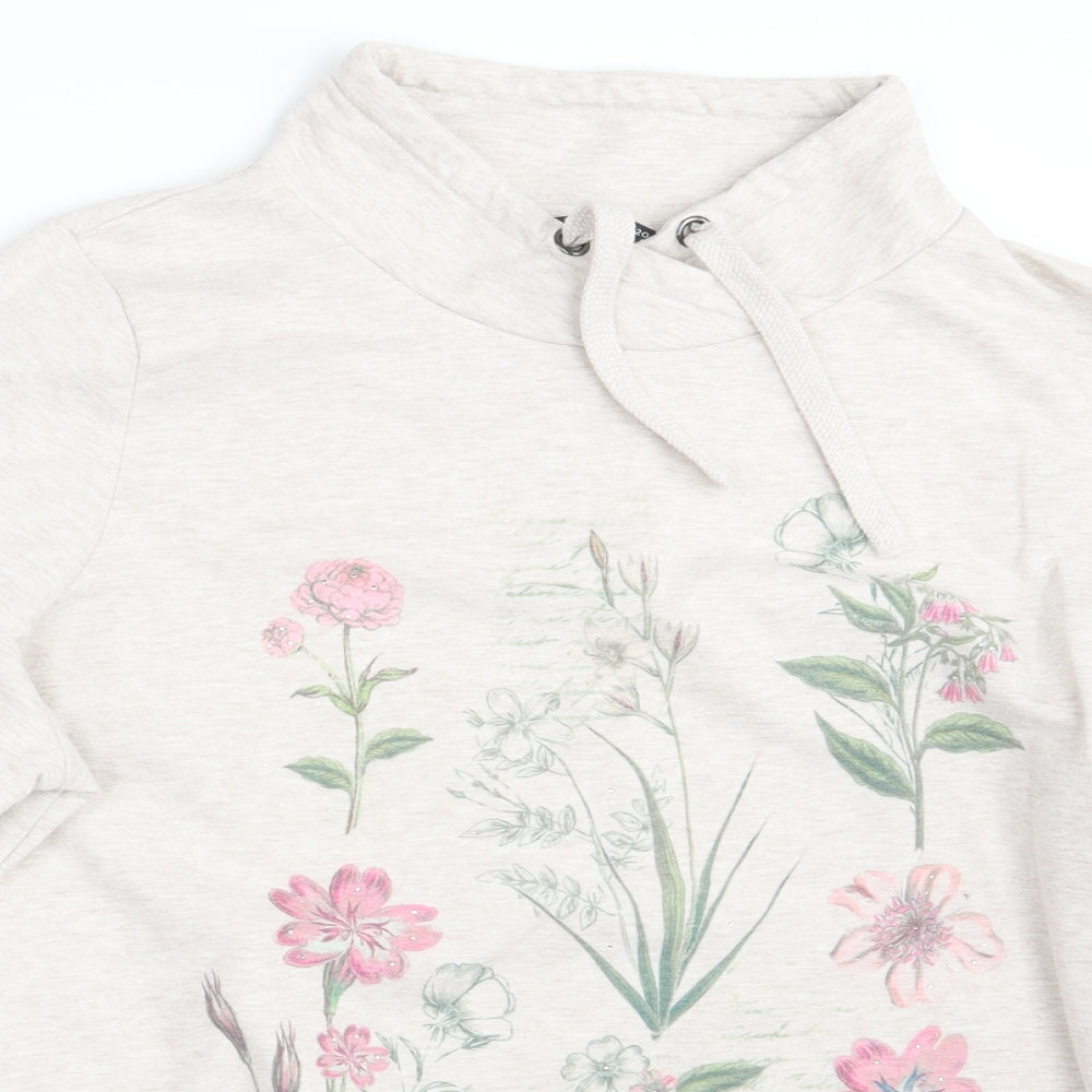 Bonmarché Womens Beige Floral  Pullover Sweatshirt Size 20