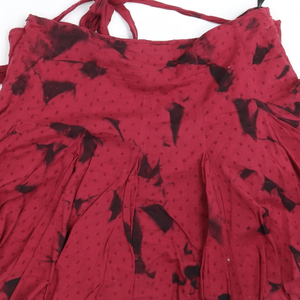 Papaya Womens Red Geometric  A-Line Skirt Size 14