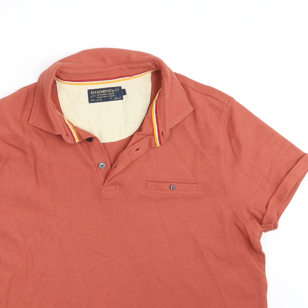 Hammond Mens Orange    Polo Size L