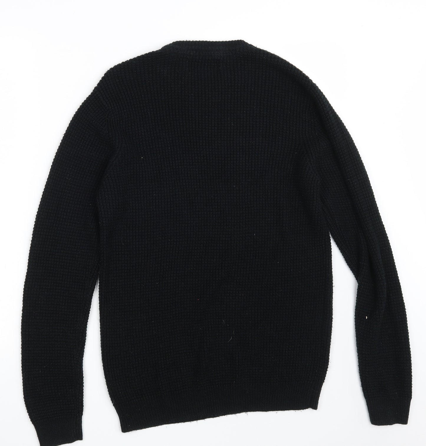 F&F Mens Black  Knit Pullover Jumper Size S