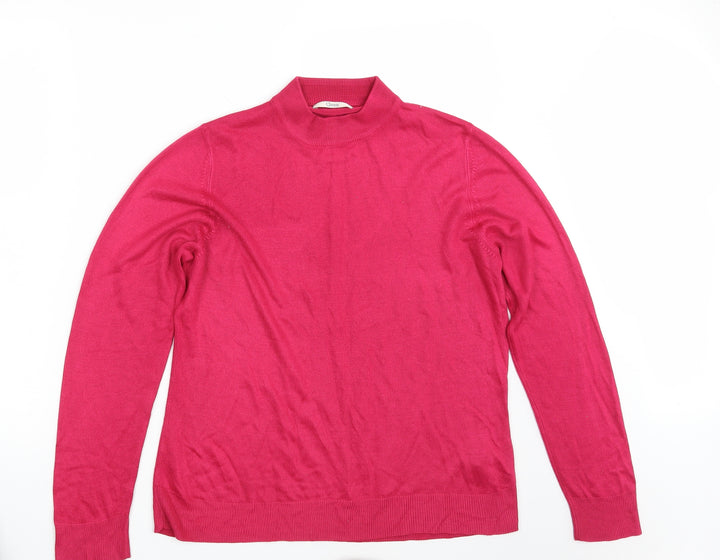 M&S Womens Pink Knit Pullover Sweatshirt Size 14