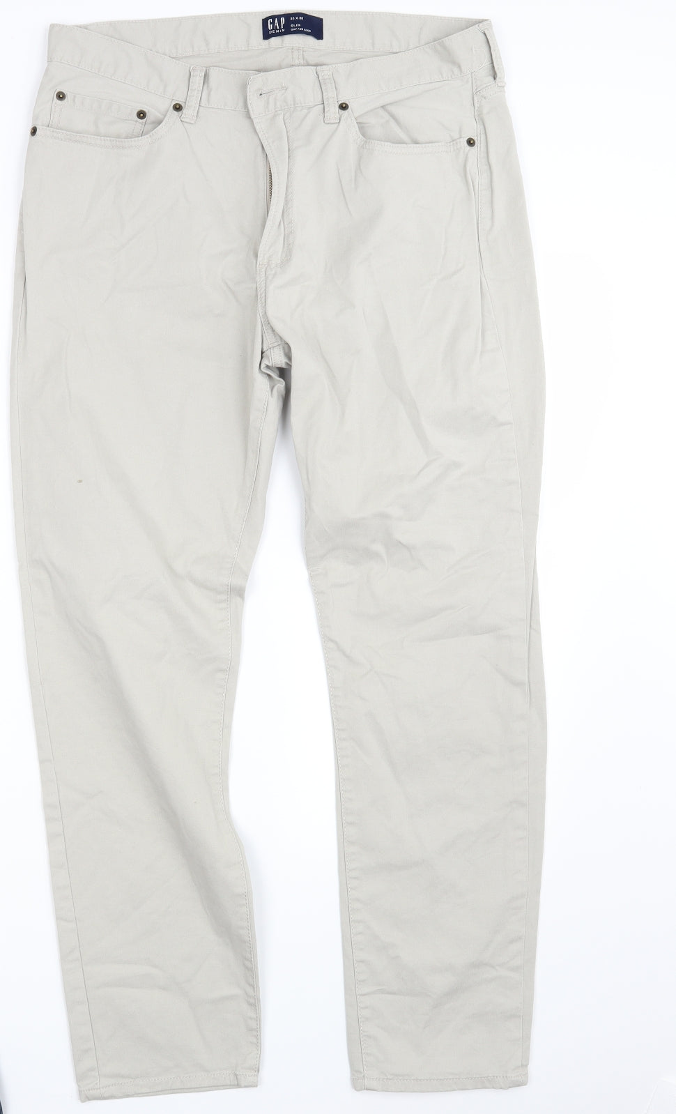 Gap Mens Beige  Denim Straight Jeans Size 33 in L30 in