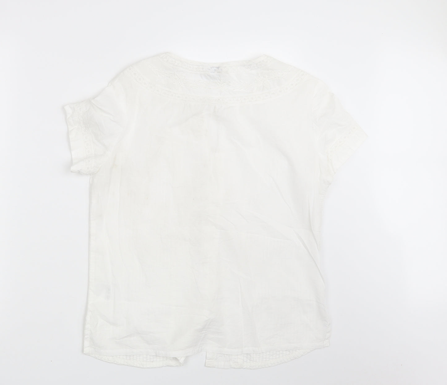 Penny Plain Womens White Floral  Basic Button-Up Size 14