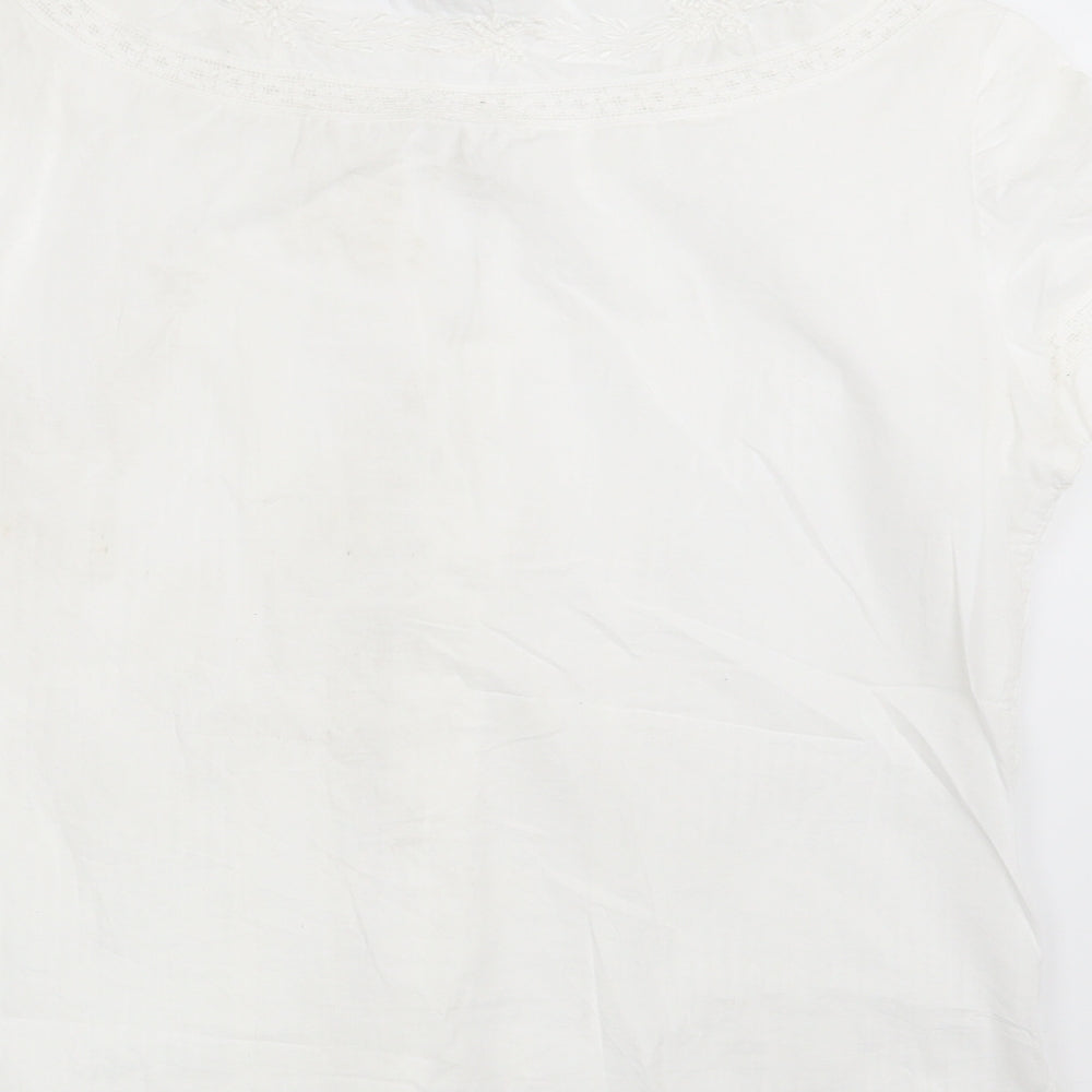 Penny Plain Womens White Floral  Basic Button-Up Size 14