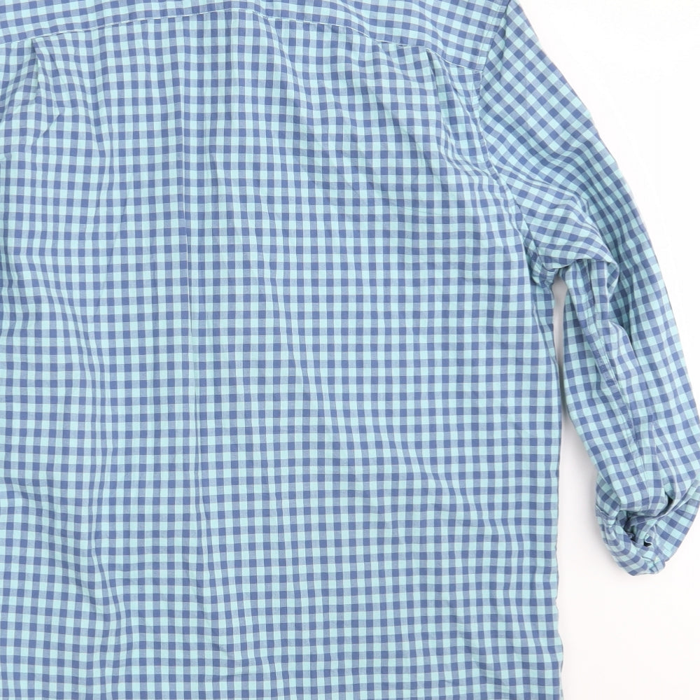 Gap Mens Blue Check   Button-Up Size L
