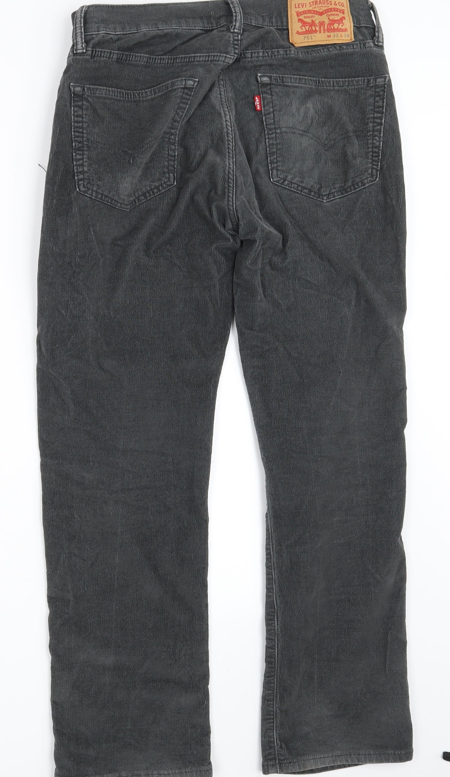Levi's Mens Grey  Corduroy Straight Jeans Size 32 in L30 in