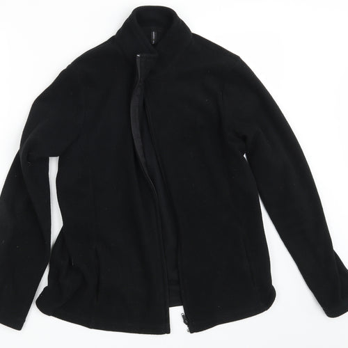 M&S Womens Black   Full Zip Jumper Size 16