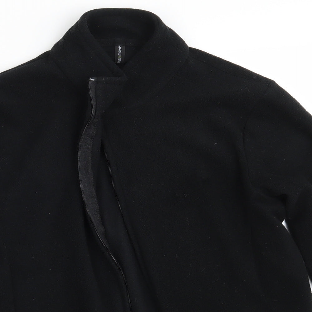 M&S Womens Black   Full Zip Jumper Size 16