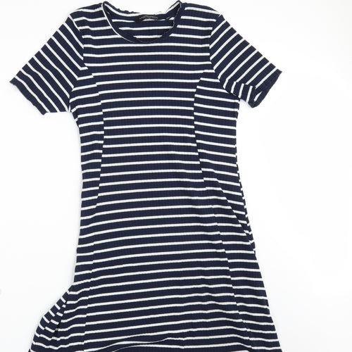 Dorothy Perkins Womens Blue Striped  T-Shirt Dress  Size 14