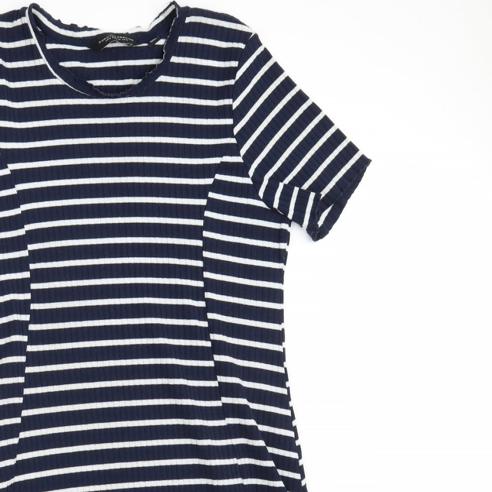 Dorothy Perkins Womens Blue Striped  T-Shirt Dress  Size 14
