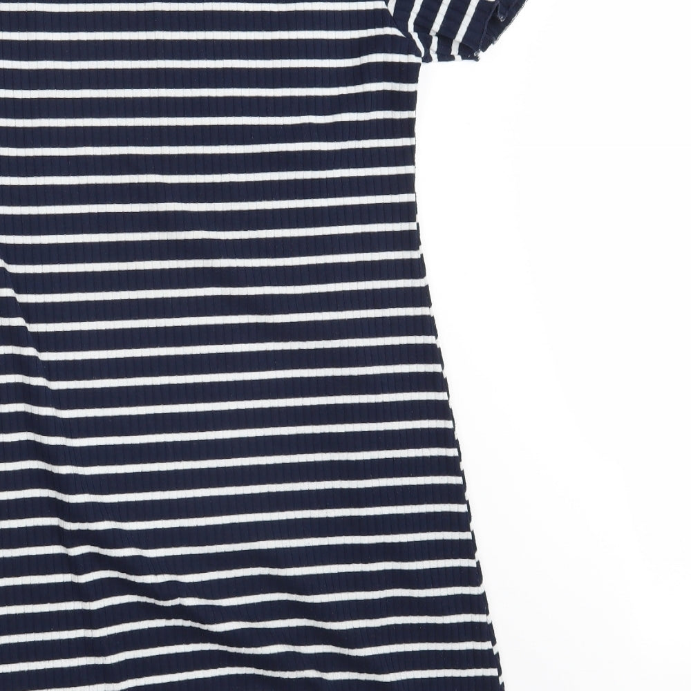 Dorothy Perkins Womens Blue Striped  T-Shirt Dress  Size 14