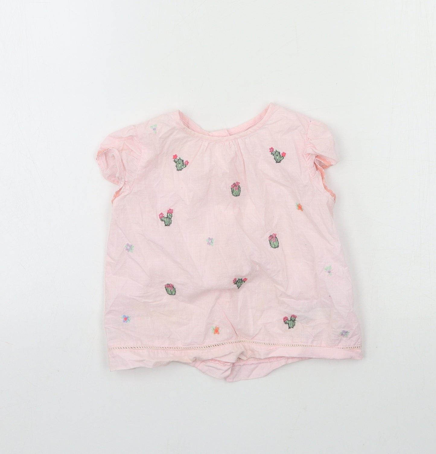 NEXT Girls Pink Floral  Basic T-Shirt Size 12-18 Months