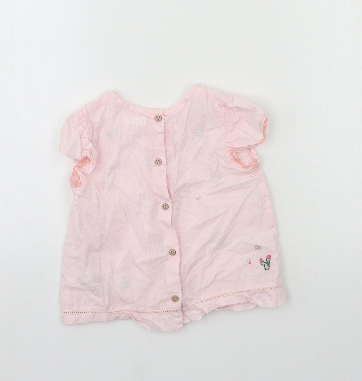 NEXT Girls Pink Floral  Basic T-Shirt Size 12-18 Months