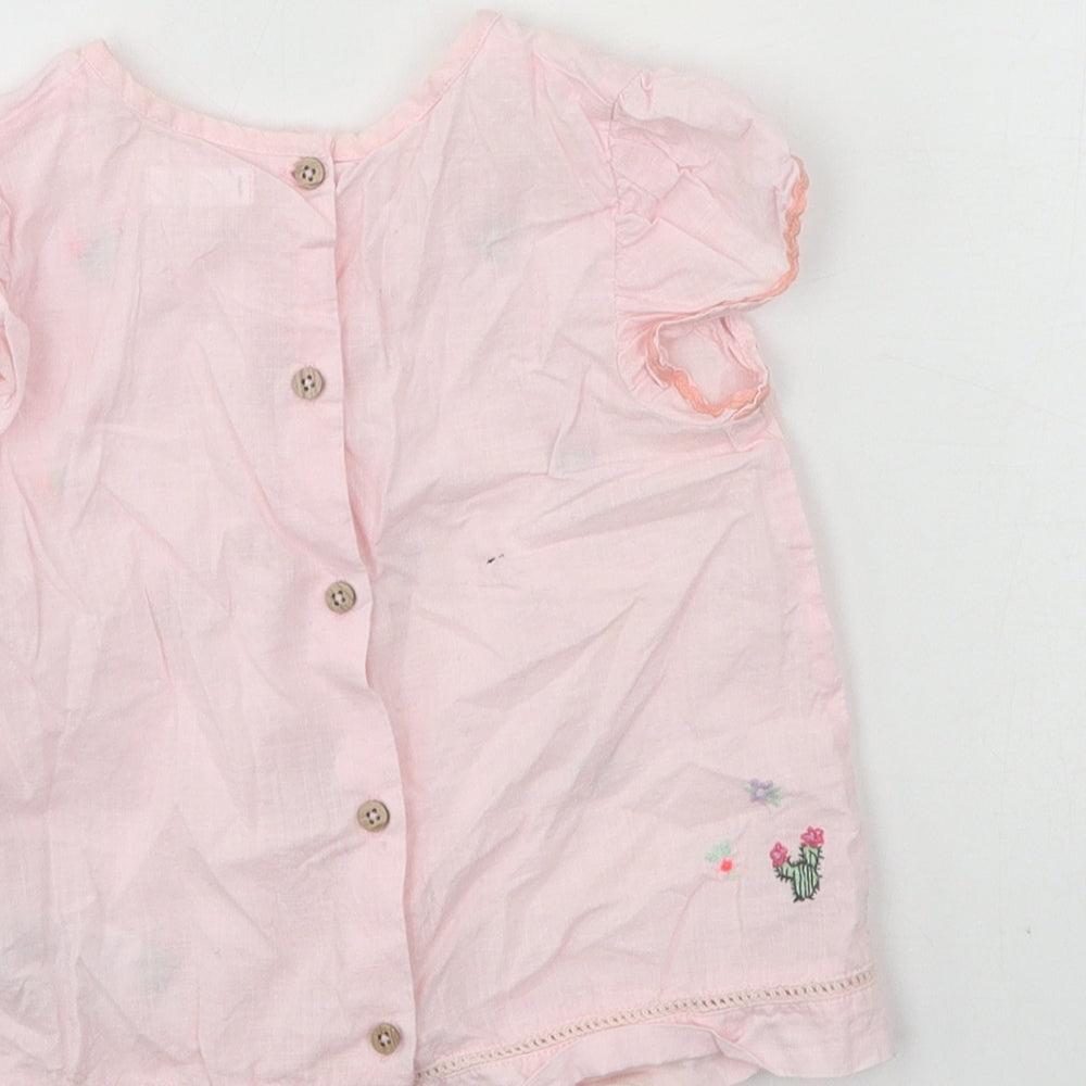 NEXT Girls Pink Floral  Basic T-Shirt Size 12-18 Months