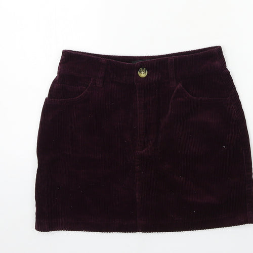 FOREVER 21 Womens Purple  Corduroy A-Line Skirt Size S