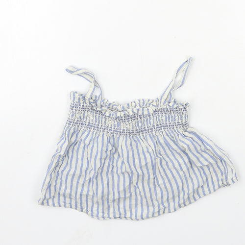 NEXT Girls Blue Striped  Basic Tank Size 12-18 Months