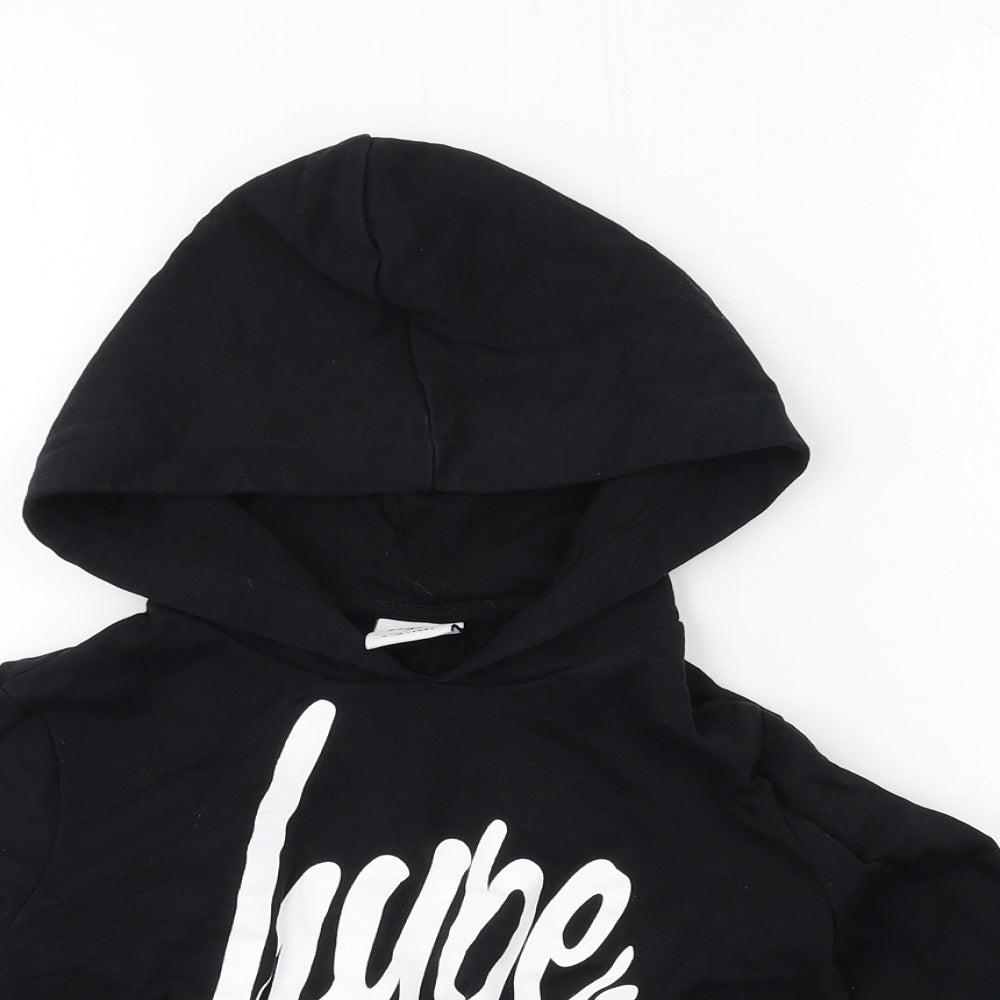 Hype Girls Black  Jersey Pullover Hoodie Size 9-10 Years