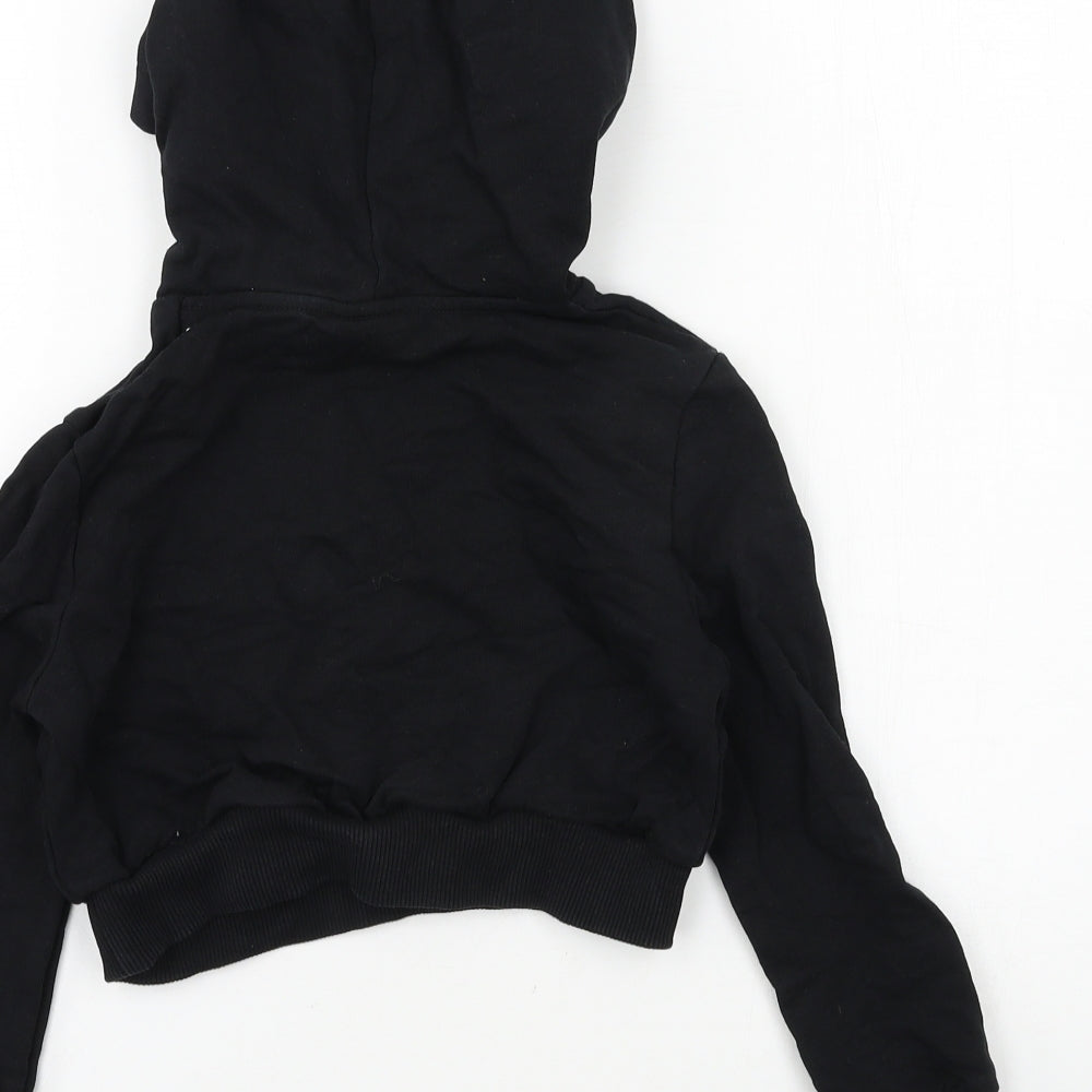 Hype Girls Black  Jersey Pullover Hoodie Size 9-10 Years