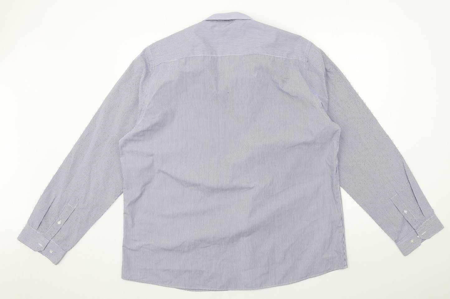 Taylor & Wright Mens Blue Striped   Dress Shirt Size 18