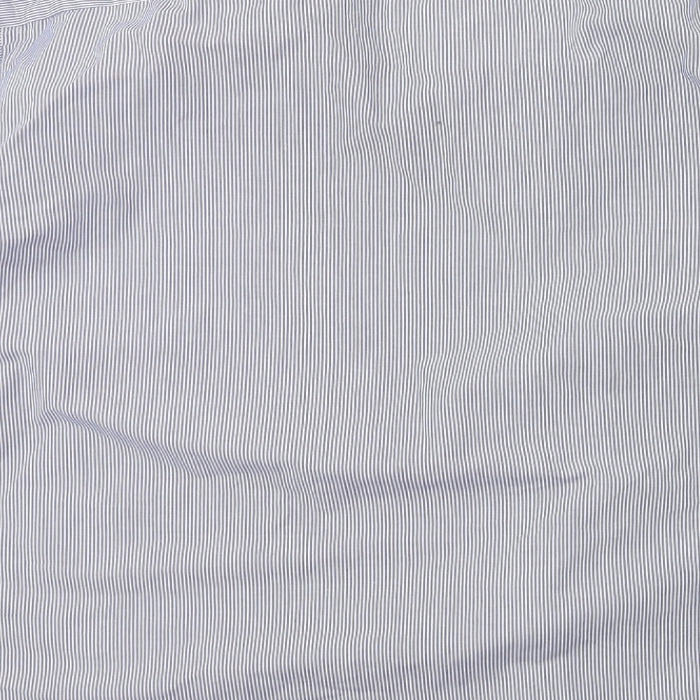 Taylor & Wright Mens Blue Striped   Dress Shirt Size 18