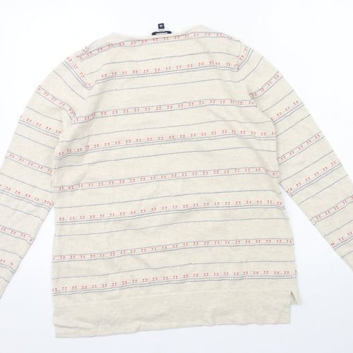 DASH Womens Beige Striped Knit Pullover Jumper Size 12