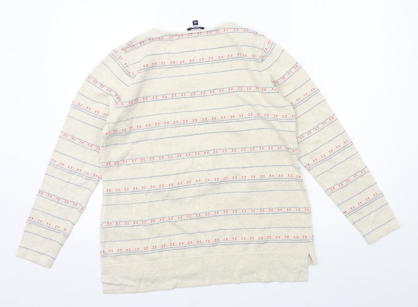 DASH Womens Beige Striped Knit Pullover Jumper Size 12