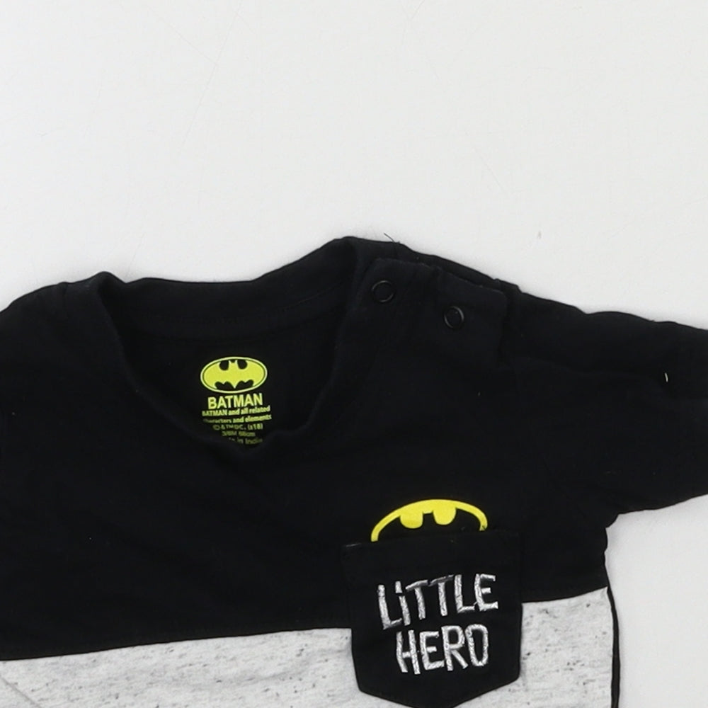Batman Boys Black Geometric Jersey Basic T-Shirt Size 3-6 Months