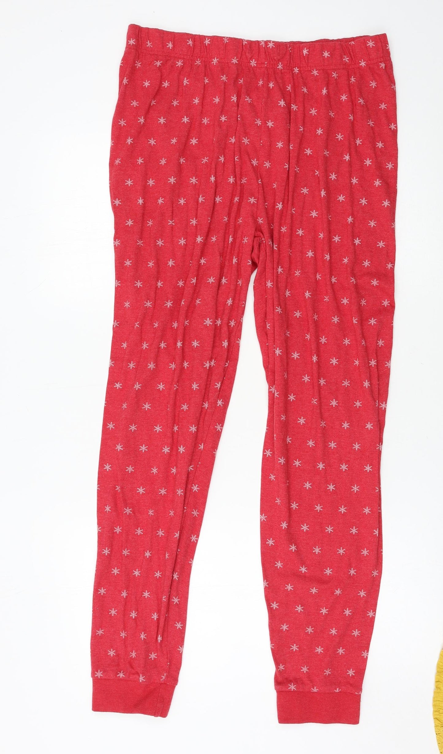 Primark Womens Red Geometric Jersey Capri Pyjama Pants Size L  - Snowflake