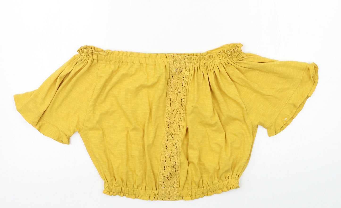 New Look Womens Yellow  Jersey Basic Blouse Size 8