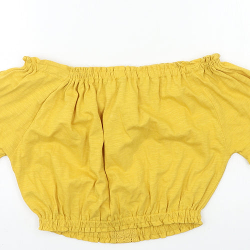 New Look Womens Yellow  Jersey Basic Blouse Size 8