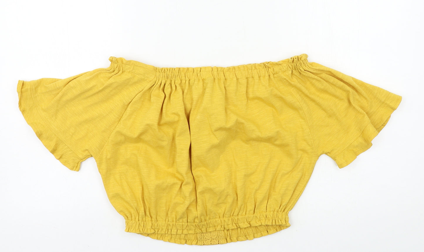 New Look Womens Yellow  Jersey Basic Blouse Size 8