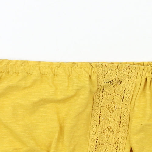 New Look Womens Yellow  Jersey Basic Blouse Size 8