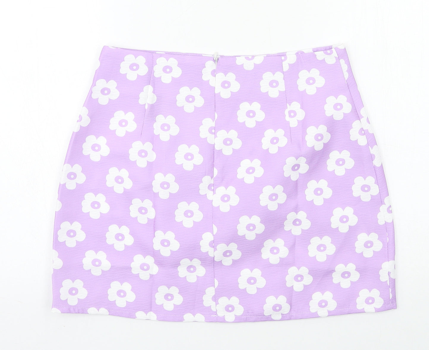 SheIn Womens Purple Floral  A-Line Skirt Size S