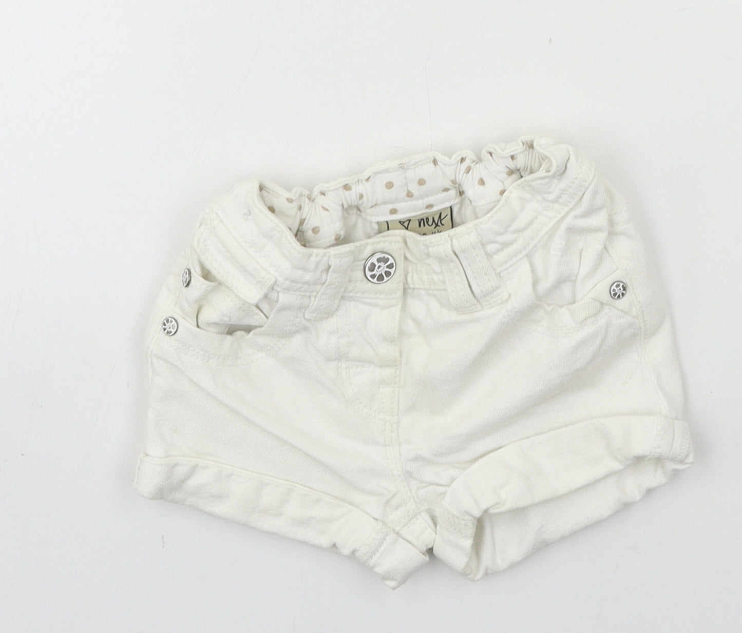 NEXT Girls White  Denim Cropped Jeans Size 9-12 Months