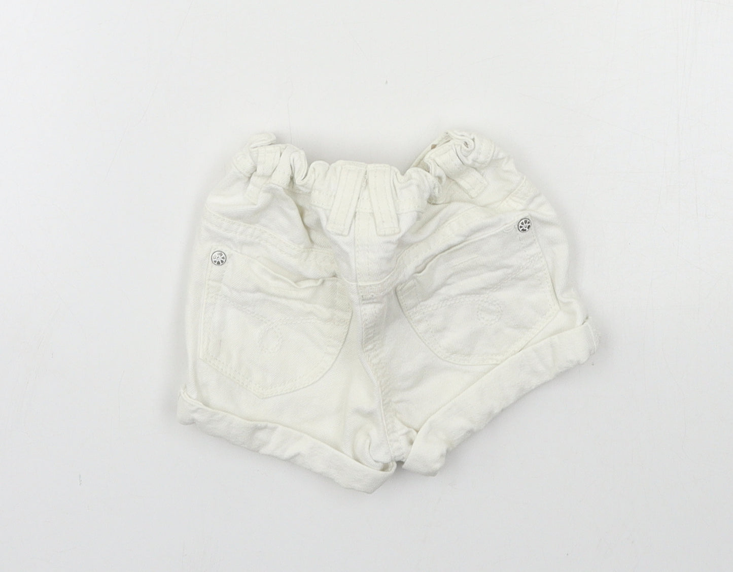 NEXT Girls White  Denim Cropped Jeans Size 9-12 Months