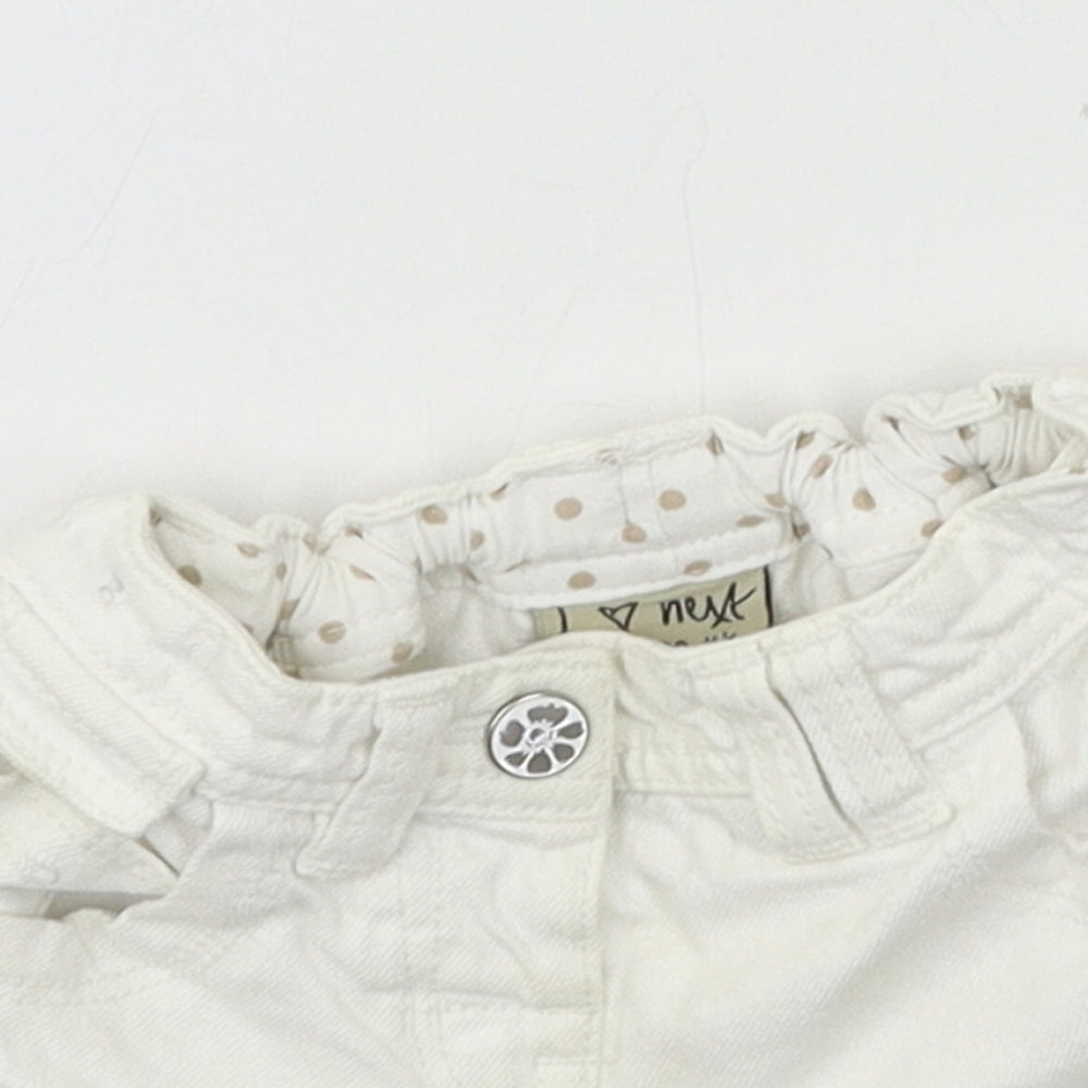 NEXT Girls White  Denim Cropped Jeans Size 9-12 Months