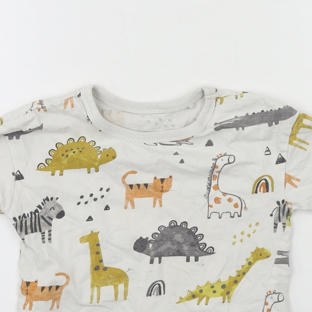 George Boys White  Jersey Basic T-Shirt Size 5-6 Years  - giraffe