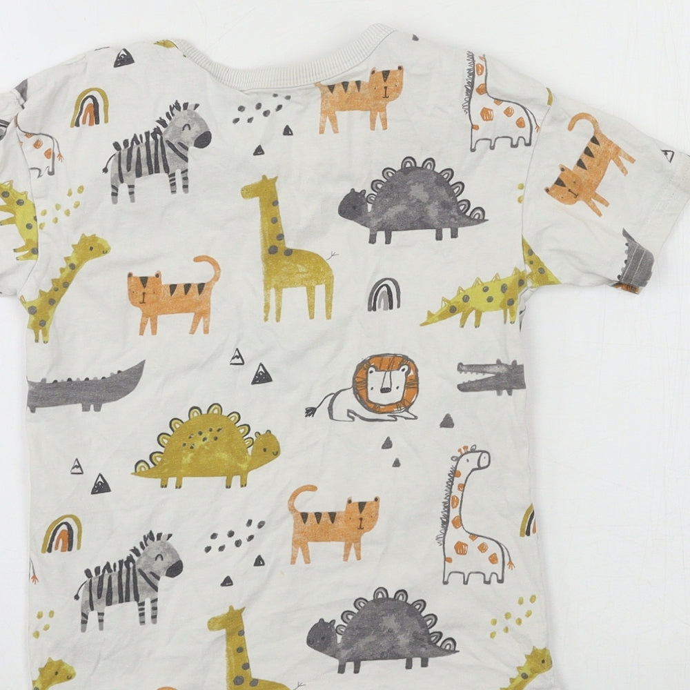 George Boys White  Jersey Basic T-Shirt Size 5-6 Years  - giraffe