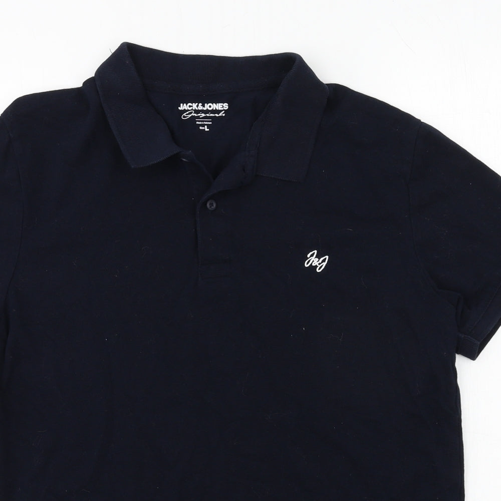 JACK & JONES Mens Blue  Jersey  Polo Size L