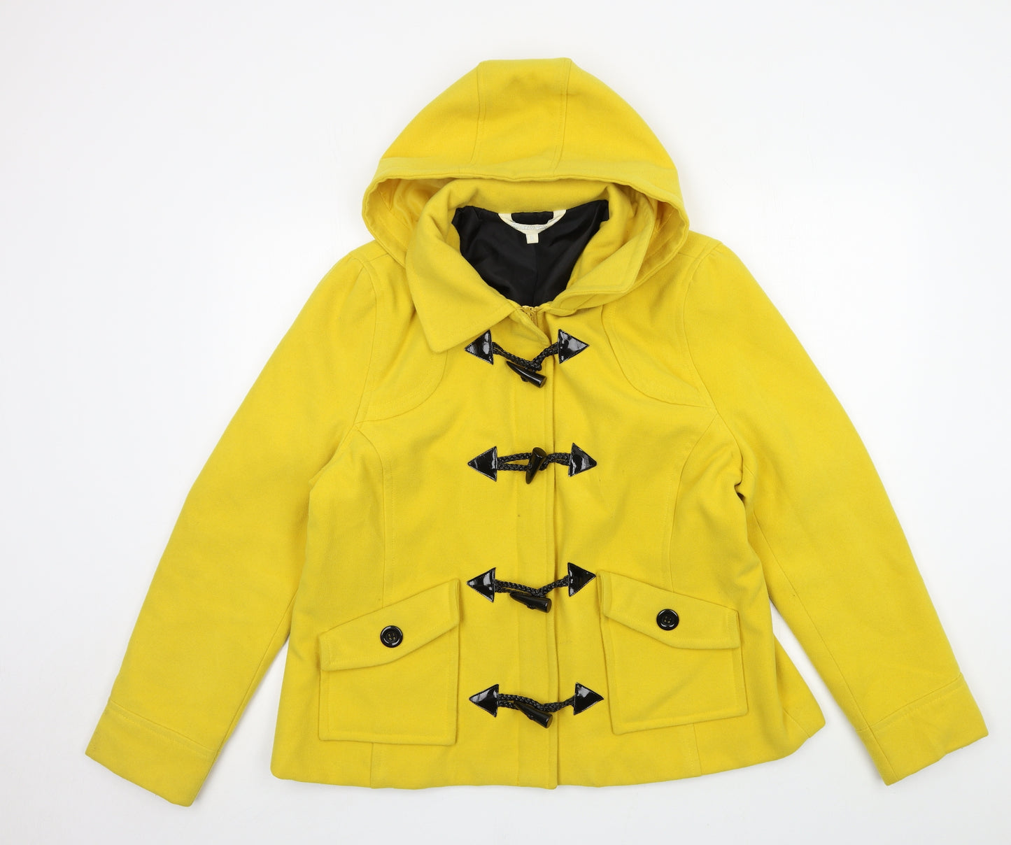 Internacionale Womens Yellow   Pea Coat Coat Size 18