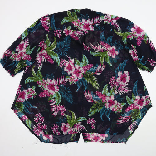 Yours Womens Black Floral  Basic Blouse Size 22