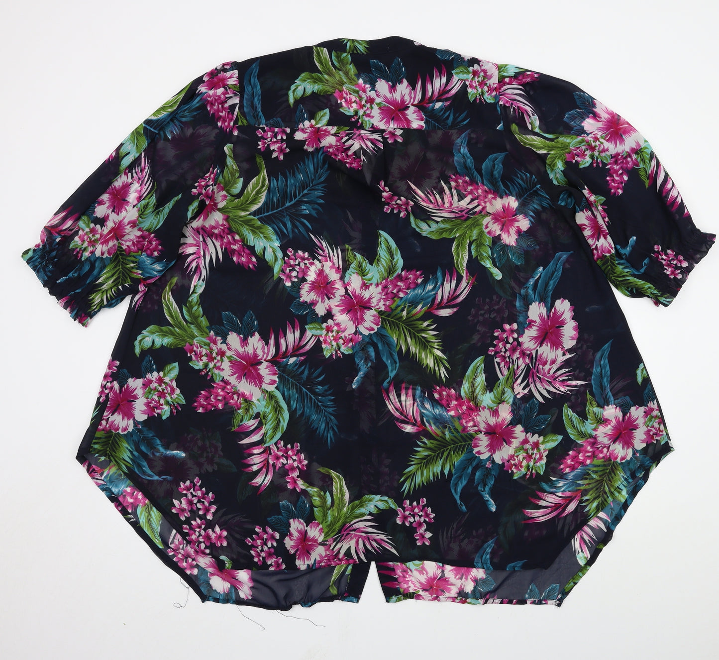 Yours Womens Black Floral  Basic Blouse Size 22