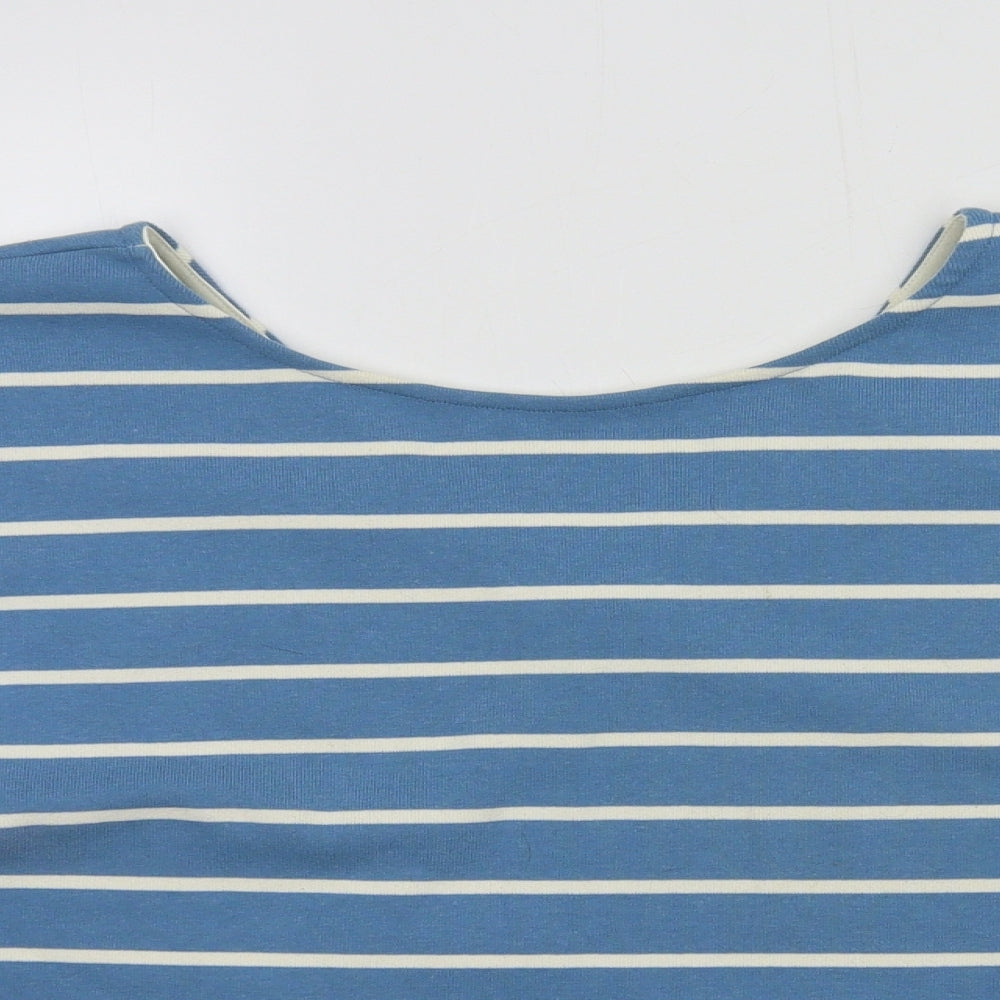 Great Plains Womens Blue Striped Jersey Basic T-Shirt Size 16