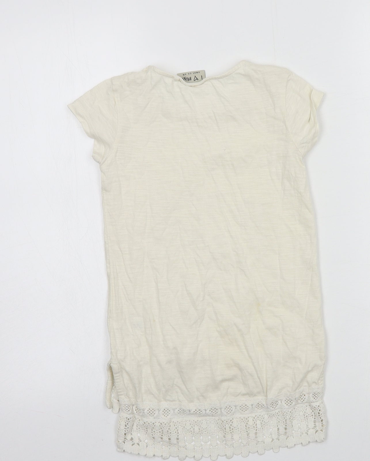 NEXT Girls Ivory  Jersey Basic T-Shirt Size 5 Years