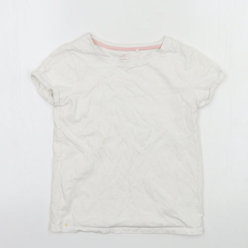 NEXT Girls White  Jersey Basic T-Shirt Size 9 Years