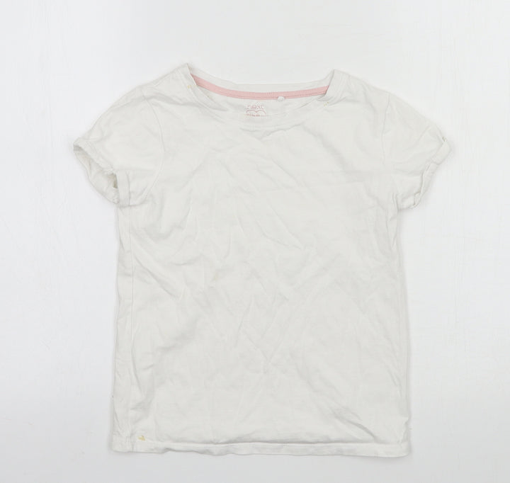 NEXT Girls White  Jersey Basic T-Shirt Size 9 Years