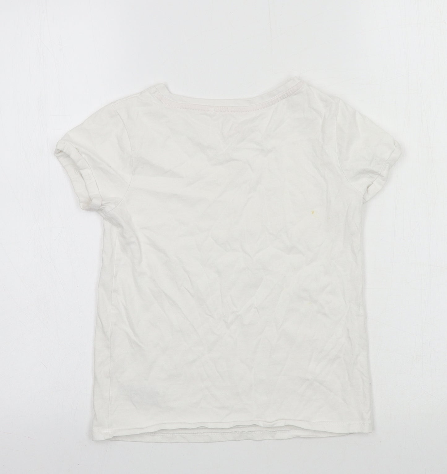 NEXT Girls White  Jersey Basic T-Shirt Size 9 Years