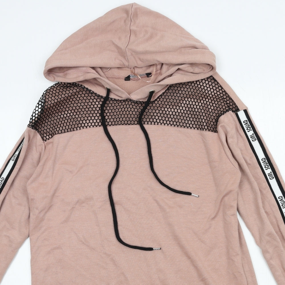 Select Womens Pink  Jersey Pullover Hoodie Size 12