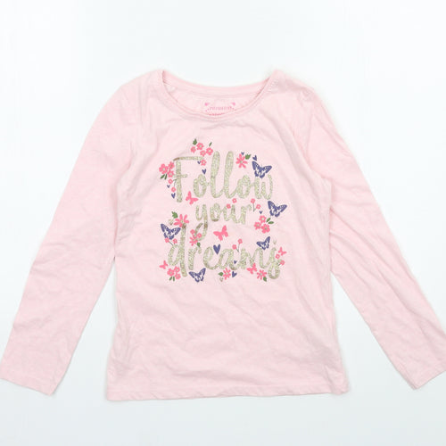 Primark Girls Pink  Jersey Basic T-Shirt Size 8-9 Years  - Follow yours Dreams