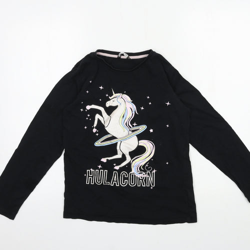 PEP & CO Girls Black  Jersey Top Pyjama Top Size 11-12 Years  - Hulacorn